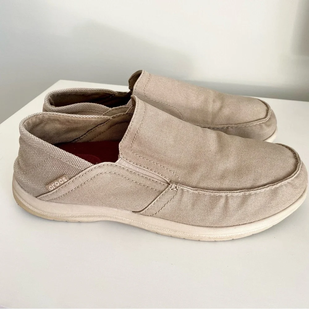 CROCS Men's Beige Tan Slip-On Loafers